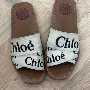 Chloe Tan and Cream Flats
